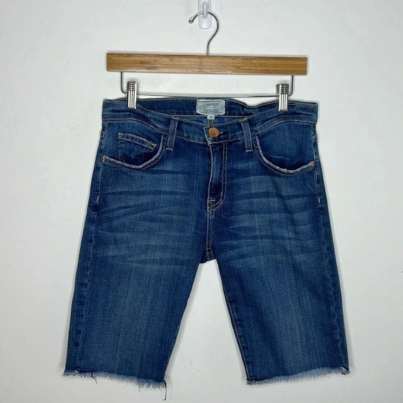 CURRENT/ELLIOT The Bermuda Short Denim Jorts Jean Worn Vintage Style Shorts - Picture 10 of 10